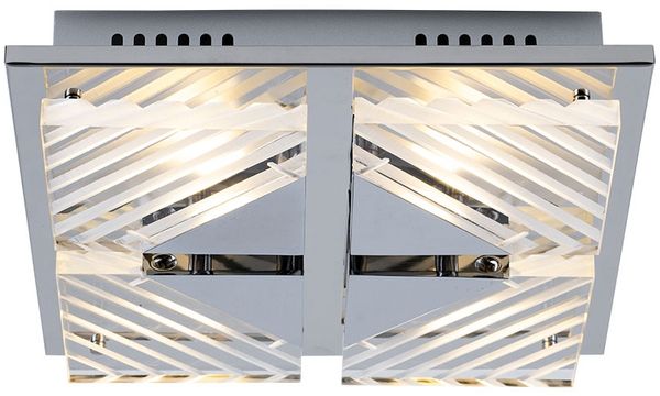 LED Deckenlampe, silber, Aluminium, L 29 cm
