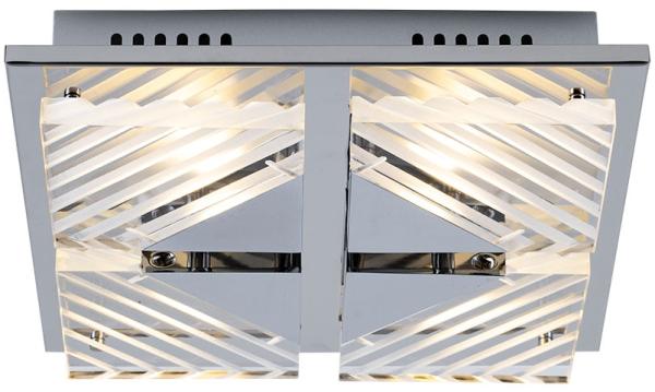 LED Deckenlampe, silber, Aluminium, L 29 cm