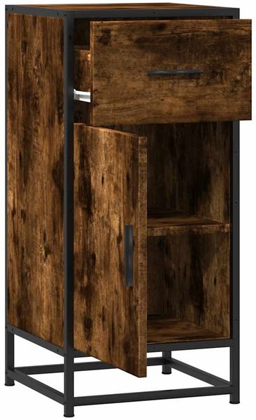 vidaXL Sideboard Räuchereiche 35,5x35x76 cm Holzwerkstoff und Metall 848961 Bild 5