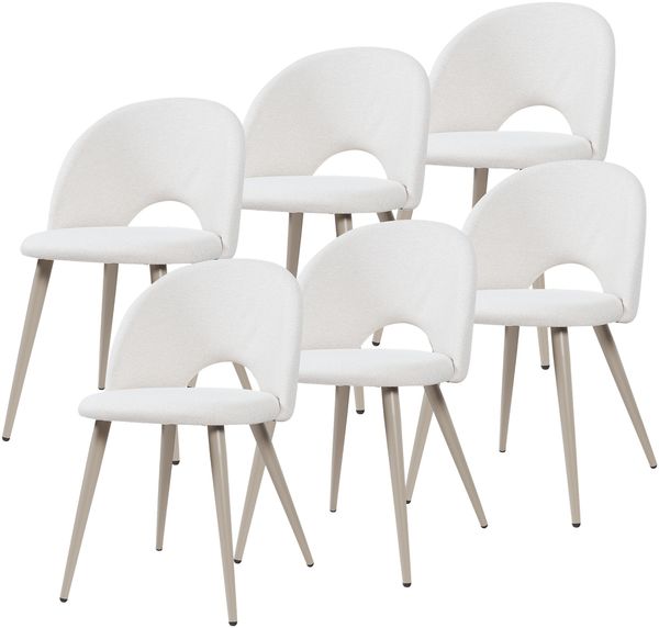 Esszimmerstuhl Karijoki 6er Set Webstoff Beige [en. casa]