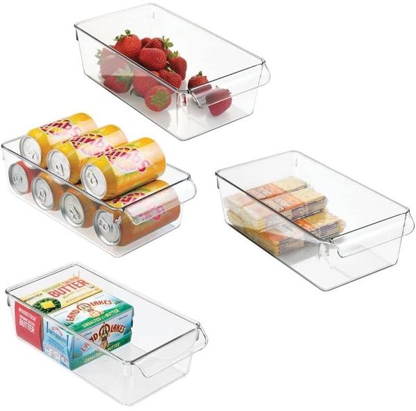 Aufbewahrungsbox mit Griff mDesign Küchenschrank Organizer 4er Set Durchsichtig