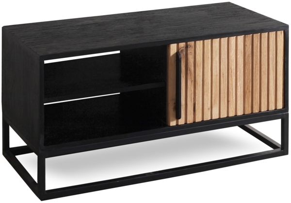 Garderobenbank 88x45cm 'Namibia' Eiche & Mango schwarz