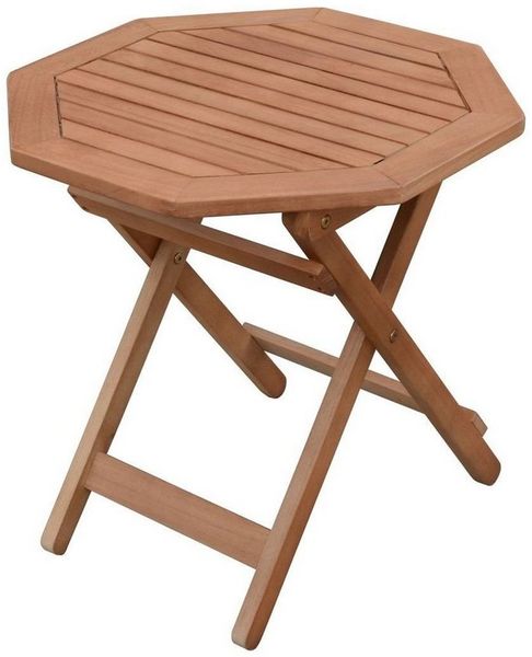 Spetebo Klapptisch Eukalyptus Holz Beistelltisch MAYFIELD - 50 cm (Stück, 1-St, Gartentisch), Holz Garten Balkon Tisch