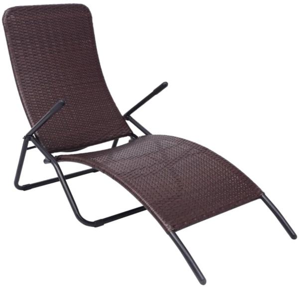 vidaXL Sonnenliege Klappbar Poly Rattan Brown 42945