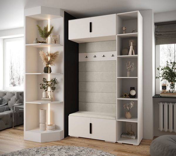 ABIKS MÖBEL Kompaktgarderobe INOVA 1 SATZ 20 Möbelset, Garderobe mit Kleiderstange und Regalen
