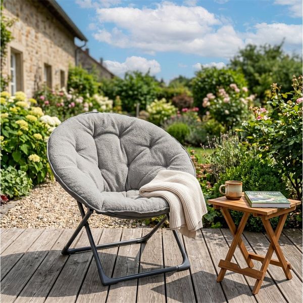 REDOM Relaxsessel Klappbarer Mondstuhl (für Schlafzimmer, Wohnheimplätze, Wohnungen, Entspannungsbereiche, Gärten und Höfe, 1-St, 53*58*85cm)