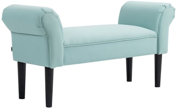 HOMCOM Polsterbank Bettbank für Schlafzimmer, bis 130 kg Belastbar (Sitzbank, 1-St, Flurbank), Segelstoff, Grün, 102 x 36 x 51 cm