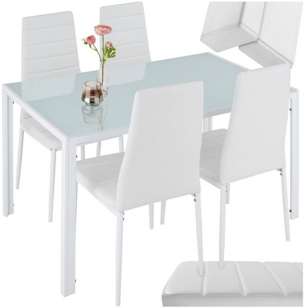 tectake Sitzgruppe Esszimmergruppe, (Set, 5-tlg), 5-teilig