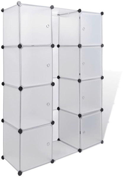 vidaXL Modularer Schrank mit 9 Fächern 109x36,5x143 cm Weiß 240498