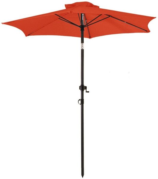 ONDIS24 Marktschirm 1,8 Meter Sonnenschutz Sonnenschirm mit Kurbel, Knick-Gelenk, 100% Polyester (160g/m)
