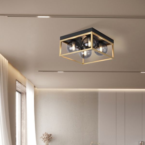 Deckenleuchte Widnes Schwarz / Goldfarben [lux. pro]
