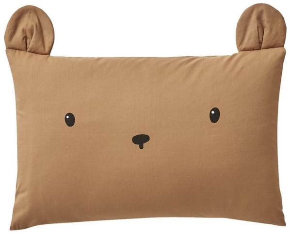 Vertbaudet Baby Kissenbezug,Grüner Wald, Bär Oeko Tex® braun 40X60