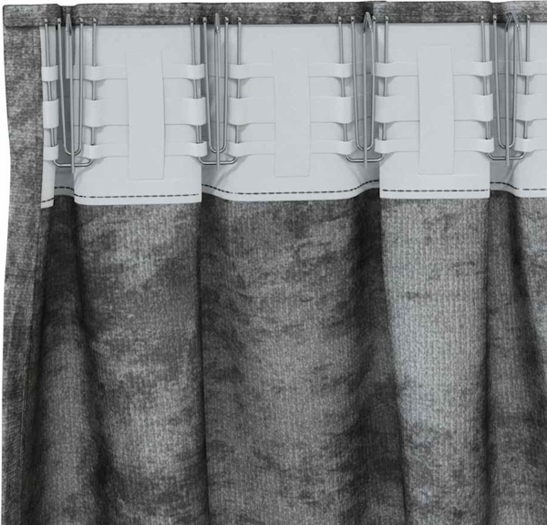 vidaXL Samtvorhänge mit Vorhängen 2 pcs Grau 175 x 140 cm Samt 4107689 Bild 4