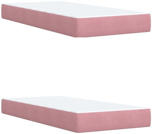 vidaXL Boxspringbett mit Matratze Rosa 200x200 cm Samt 3286407 Bild 6