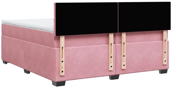 vidaXL Boxspringbett mit Matratze Rosa 200x200 cm Samt 3286407 Bild 10