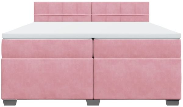 vidaXL Boxspringbett mit Matratze Rosa 200x200 cm Samt 3286407 Bild 4