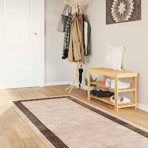 vidaXL Teppichläufer MARSA Schwarz 100 x 300 cm Polyester und PVC 42023340