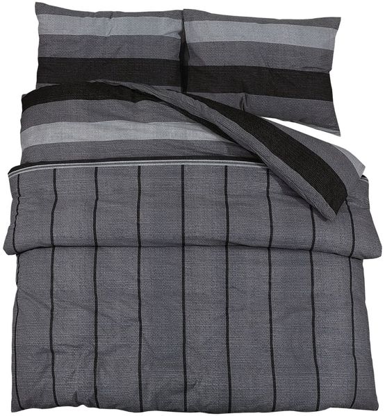 vidaXL Bettwäsche-Set, Baumwolle dunkelgrau, 220x240 cm Bild 2