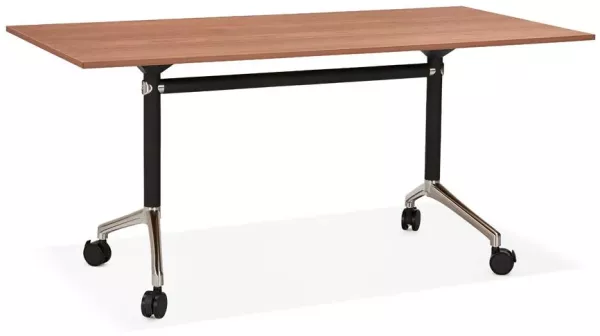 Kadima Design Computertisch Faltbar | 160 x 80 cm | Elegant Platzsparend Modern | Braun | Schreibtisch