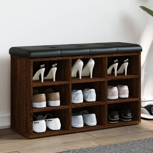 vidaXL Schuhbank Braun Eichen-Optik 82x32x50 cm Holzwerkstoff 835109