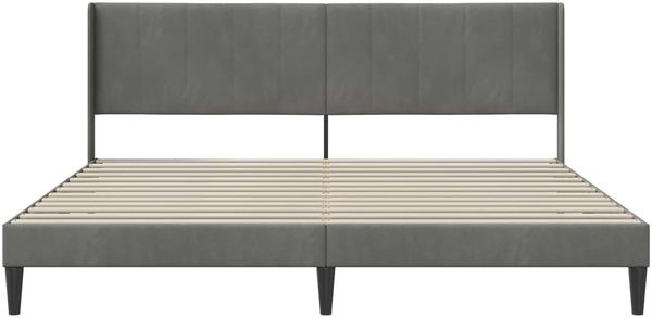 vidaXL Bettrahmen mit Kopfteil Dunkelgrau 180 x 200 cm Samt 42027522 Bild 4