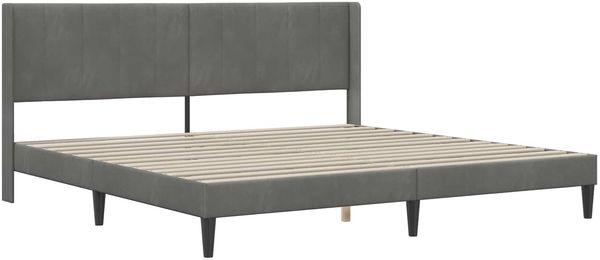 vidaXL Bettrahmen mit Kopfteil Dunkelgrau 180 x 200 cm Samt 42027522 Bild 3