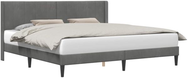 vidaXL Bettrahmen mit Kopfteil Dunkelgrau 180 x 200 cm Samt 42027522 Bild 2