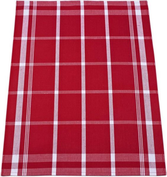 ROSS Geschirrtuch Exclusiv, (Set, 3-tlg), Blockkaro, 50% Baumwolle, 50% Leinen, 50x70 cm