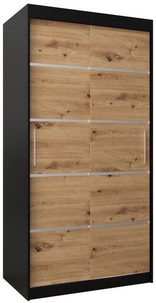 ABIKS MÖBEL Kleiderschrank Verona 1 Schlafzimmerschrank Schiebetüren - Kleiderstange und Regalen