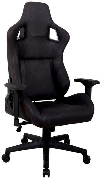 Venda 'DANJO' Gamer Stuhl, Mikrofaser schwarz, 73 x 130 x 60 cm, höhenverstellbar mit Tilt-Funktion