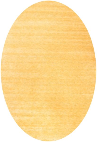 Gabbeh Teppich - Softy - Uni 230 x 150 cm - gold - oval