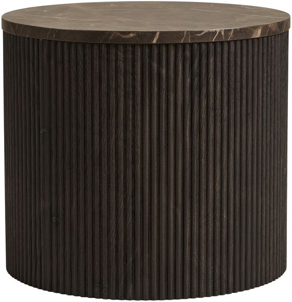 Beistelltisch >Rota< in Dunkelbraun / Marmor-Dekor, MDF, Dekor - 40x45cm (HxD) Bild 3