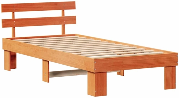vidaXL Bettrahmen Wachsbraun 90 x 200 cm Massives Kiefernholz 872460