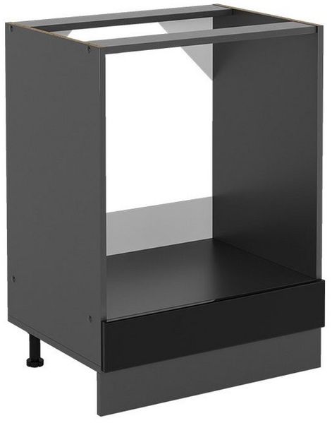 Herdumbauschrank R-Line Schwarz Hochglanz 60 cm ohne Arbeitsplatte Vicco Bild 5