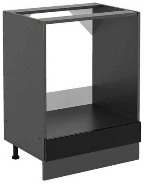Herdumbauschrank R-Line Schwarz Hochglanz 60 cm ohne Arbeitsplatte Vicco Bild 4