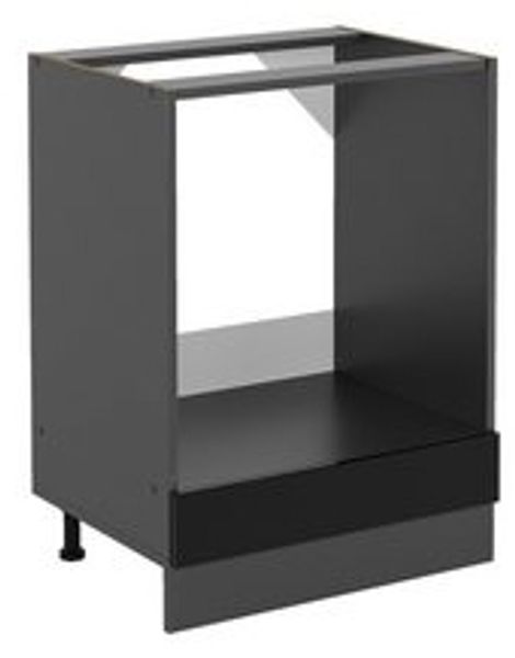 Herdumbauschrank R-Line Schwarz Hochglanz 60 cm ohne Arbeitsplatte Vicco Bild 6
