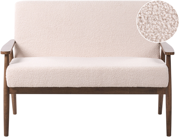 Sofa 2-Sitzer ESRUM Bouclé Dunkelbraun Beige