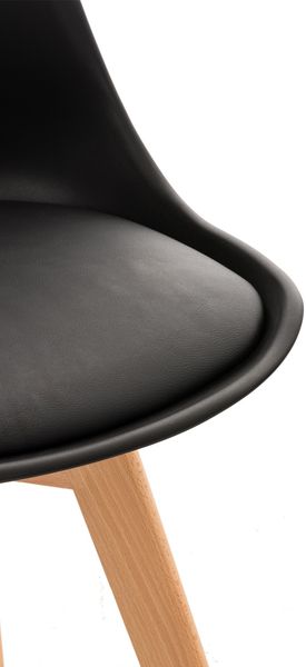 CLP 4er Set Esszimmerstuhl Linares Mit Buchenholzgestell,schwarz Kunststoff Bild 8