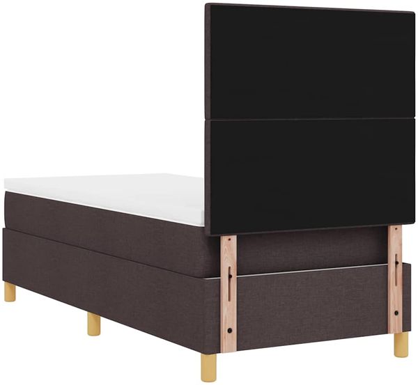 vidaXL Boxspringbett mit Matratze Dunkelbraun 90 x 200 cm Stoff 3339591 Bild 9