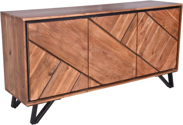 Sideboard EBBA - Akazie Akazienbraun 86x40x180cm | Schrank Flur Schlafzimmer Kommode