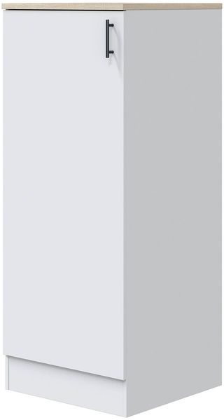 Dmora Hochschrank 1 Tür Aveny, Küchenschrank, Vertikales Vorratsmodul, Kompakter Vertikalschrank, 60x60 h148 cm, Weiß und Eiche