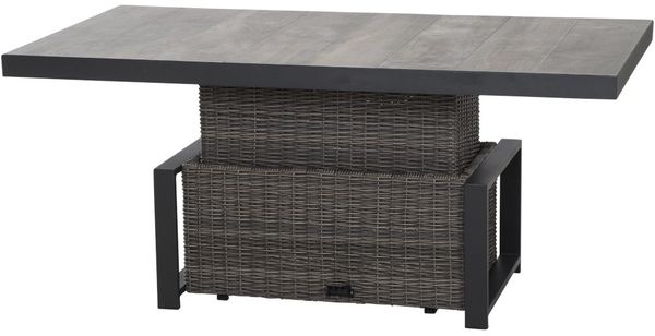 Siena Garden Corido Loungetisch 160 x 90 cm Gardino®-Geflecht charcoal grey Keramik