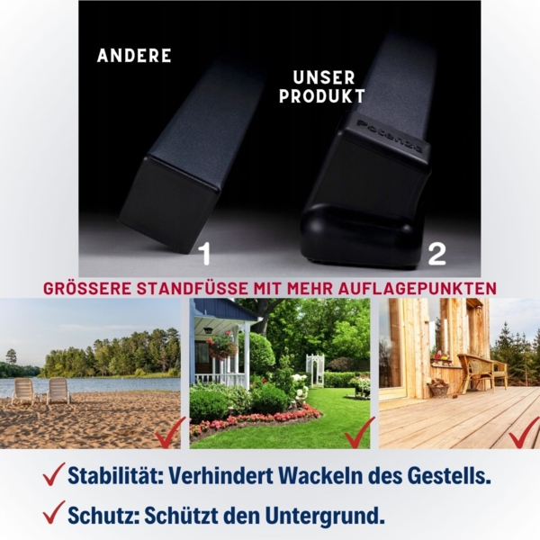 Potenza Pereira Hängematte mit Gestell – 220kg für 2 Personen I 100% Baumwolle Hängematte - 230x160, 200kg I Zebra Bild 4