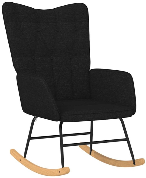 vidaXL Schaukelstuhl Schwarz Stoff, 61 x 78 x 98 cm
