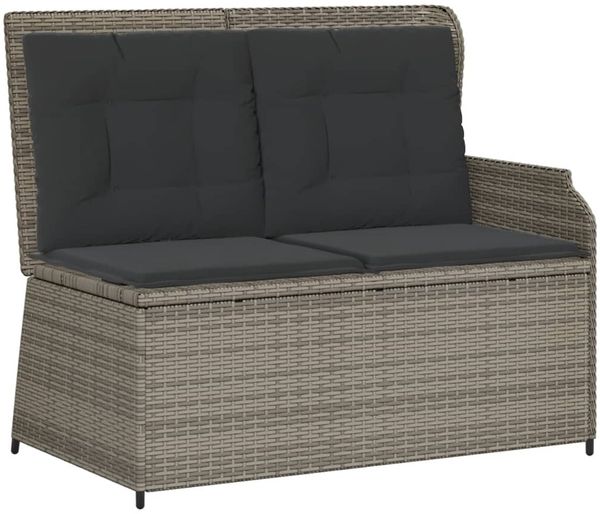 vidaXL 3-tlg. Garten-Sofagarnitur mit Kissen Grau Poly Rattan 3262588 Bild 4