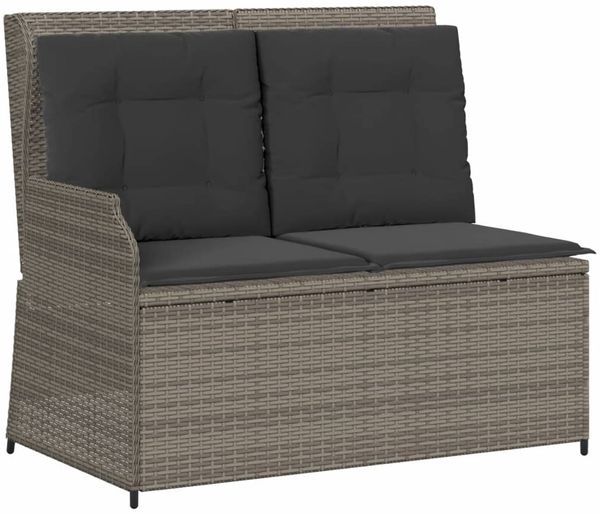 vidaXL 3-tlg. Garten-Sofagarnitur mit Kissen Grau Poly Rattan 3262588 Bild 3