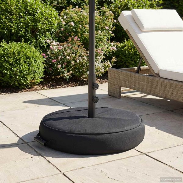 vidaXL Terrassenständer für Sonnenschirme 60x60 cm Stahl Schwarz 42036277