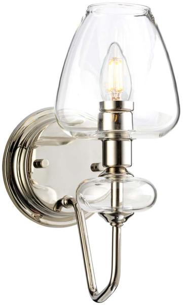 Wandlampe, Stahl Glas, Nickel, B 13,4 cm