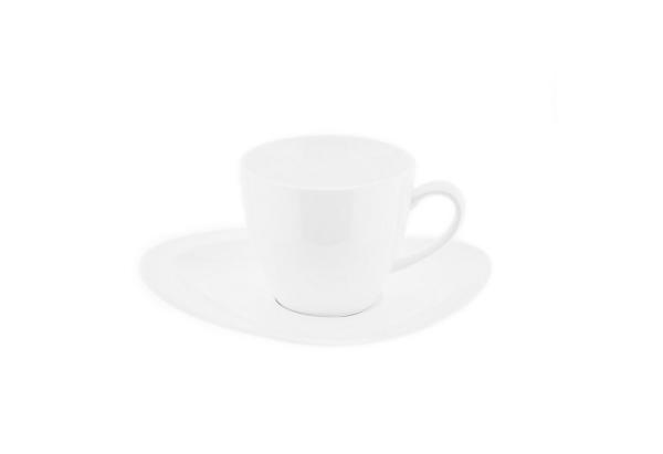 Almina 12 Tlg. Kaffeetassen-Set Weiß aus Porzellan 200 ml Kaffeeservice