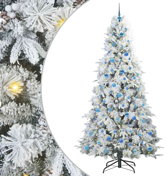 vidaXL Künstlicher klappbarer Weihnachtsbaum Weiß 240 cm PE und PVC 3397517
